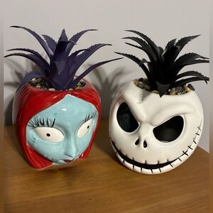 Disney Jack And Sally Faux Succulent Set